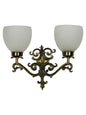 Brass Antique Aluminium Glass 2-Light Wall Sconce – 40.6 cm