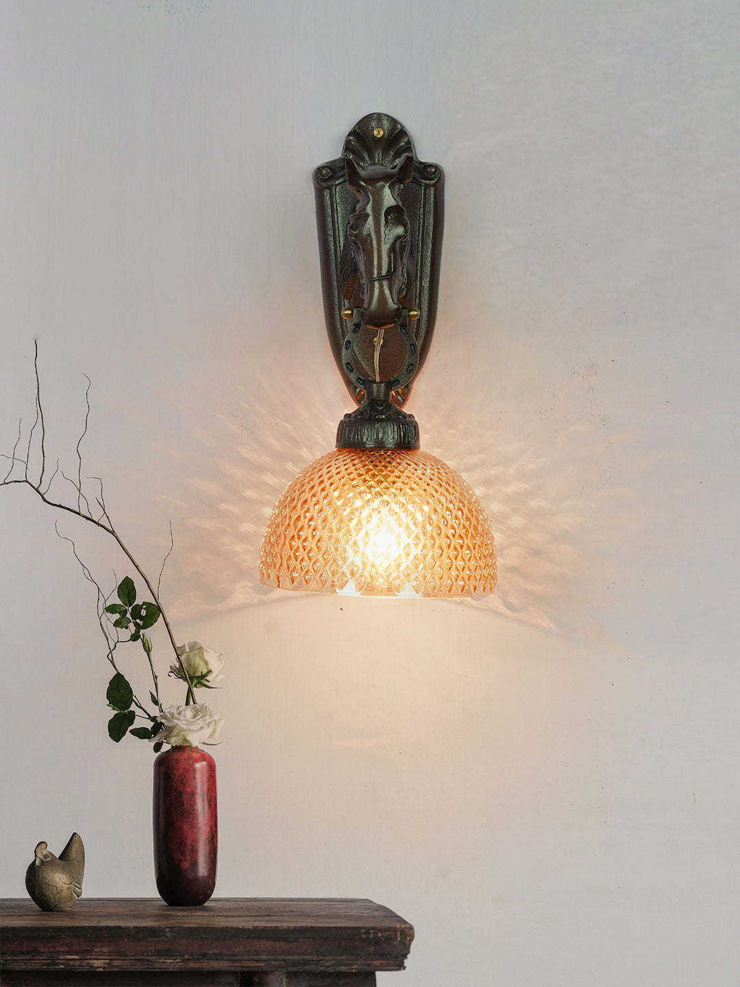 Brown Aluminium 1-Light Wall Sconce – 39.4 cm