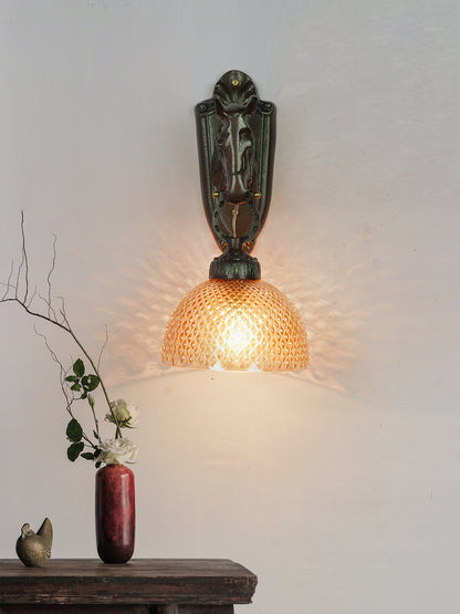 Brown Aluminium 1-Light Wall Sconce – 39.4 cm