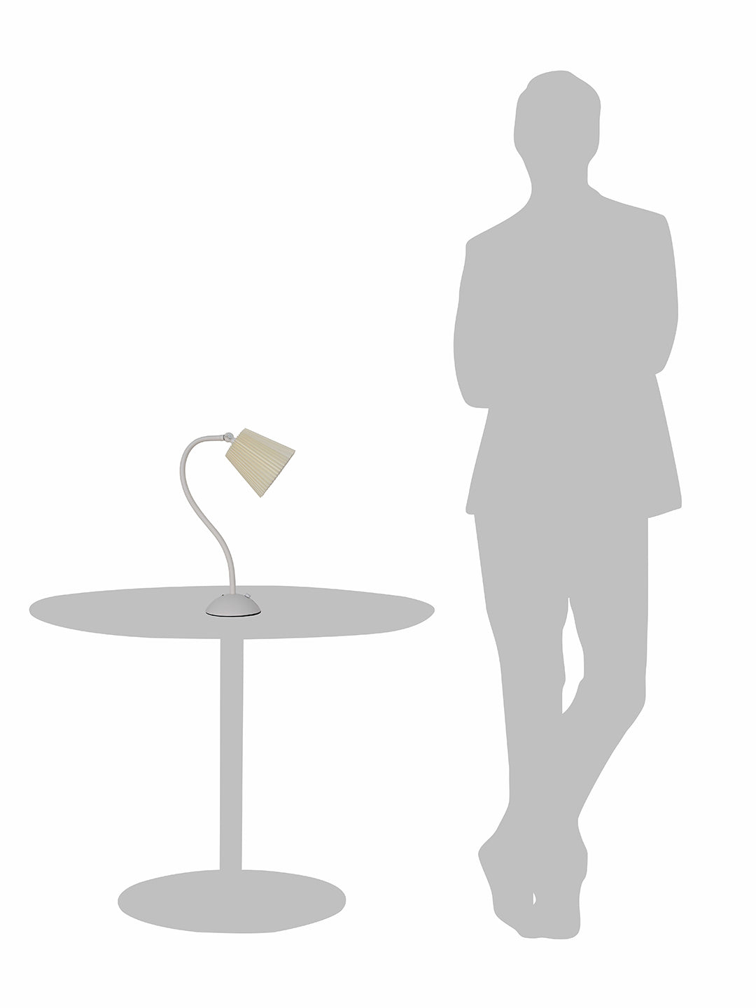 White Touch-Dimmable Rechargeable Mini Desk Lamp with Pleated Shade - Modern Gooseneck Table Light