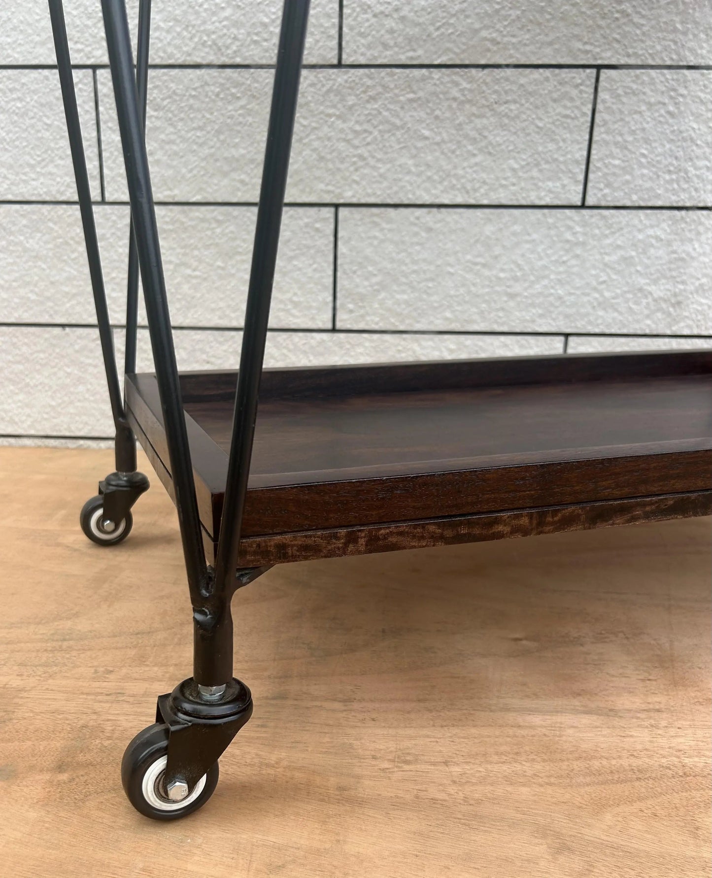 Handcrafted Solid Sheesham Wood Oli Serving Trolley – Elegant Indian Design