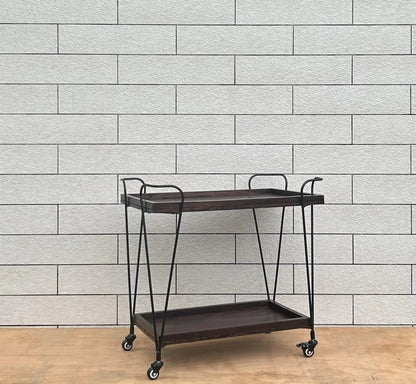 Handcrafted Solid Sheesham Wood Oli Serving Trolley – Elegant Indian Design