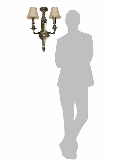 Brass Antique Aluminium 2-Light Wall Sconce – 61 cm