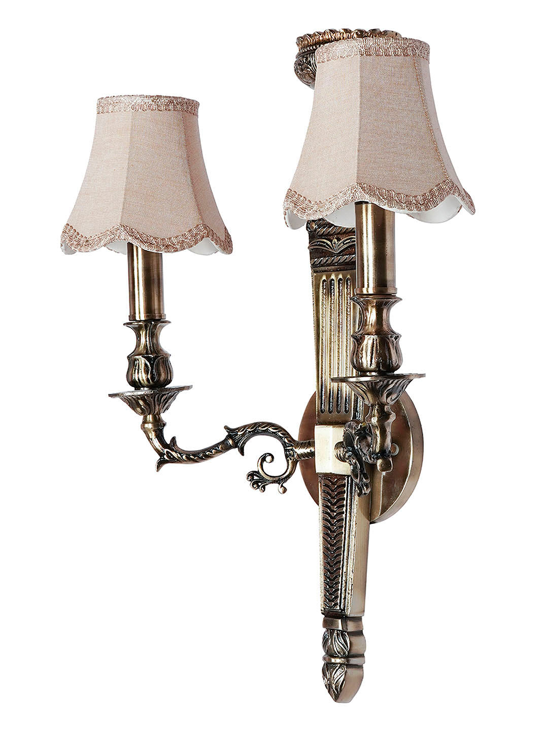 Brass Antique Aluminium 2-Light Wall Sconce – 61 cm