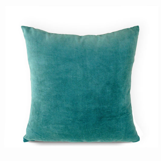 Teal Velvet & Linen Reversible Pillow Cover – Autumn Décor