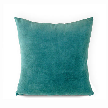 Teal Velvet and Linen Reversible Pillow Cover – Autumn Elegance