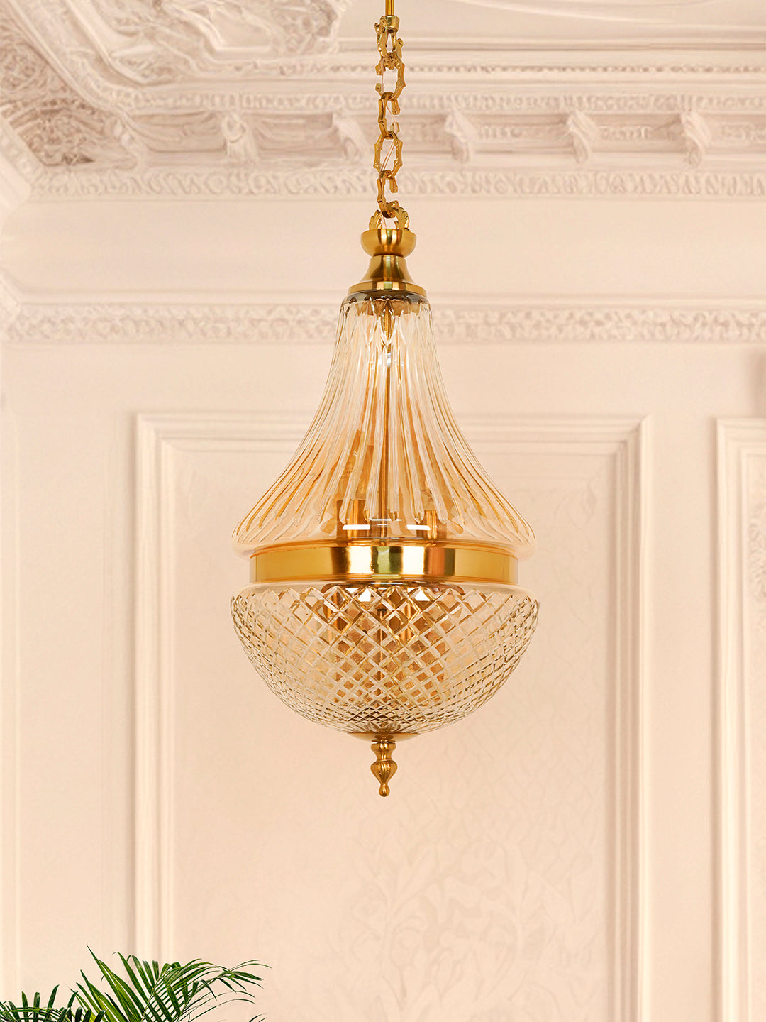 Golden Luster Cut Glass 6-Light Pendant Light – 34.3 cm