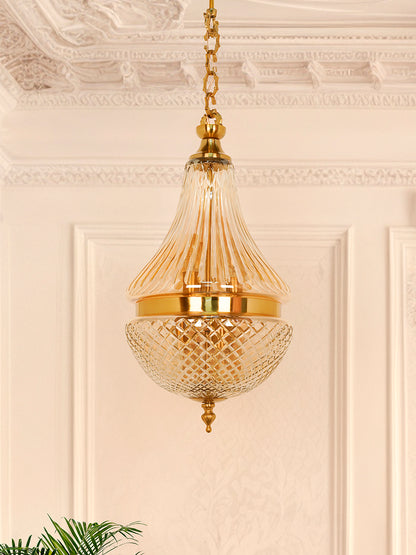 Golden Luster Cut Glass 6-Light Pendant Light – 34.3 cm