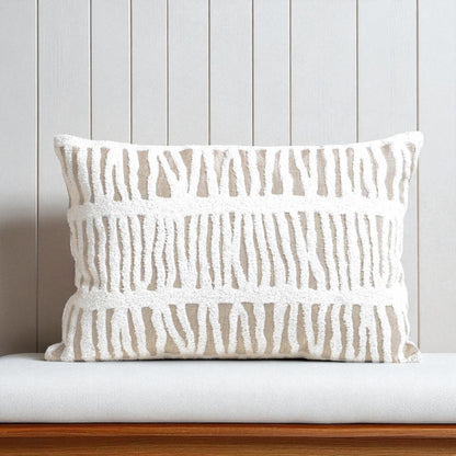 Pure Elements Linen Pillow Cover with White Aari Stripe