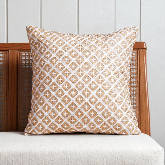 Pure Elements Hand-Interlaced Faux Raffia Pillow Cover 18x18