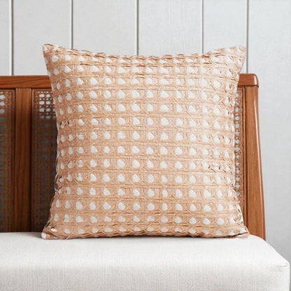 Pure Elements Luxury Hand-Interlaced Faux Raffia Pillow Cover 18x18