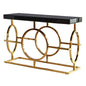 Elegant Mackintosh Gold & Black Glass Console Table for Luxurious Home Decor