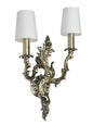 Brass Antique Fabric Aluminium 2-Light Wall Sconce – 55.9 cm