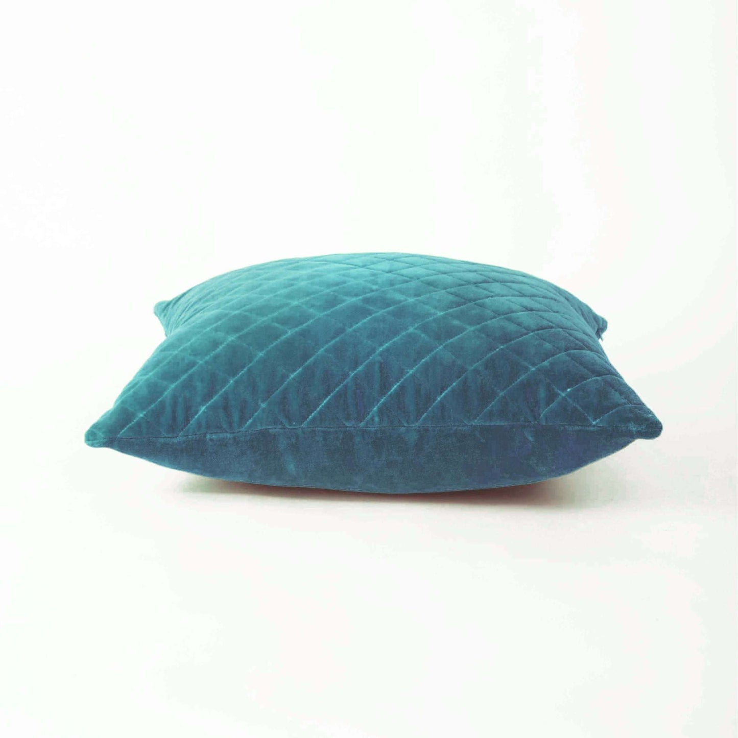 Dark Turquoise Quilted Velvet Pillow Cover – 16×16 & 18×18 – Vliving