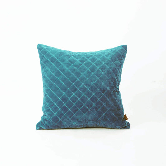 Dark Turquoise Quilted Velvet Pillow Cover – 16×16 & 18×18 – Vliving