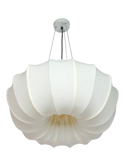 Ivory Fabric Mild Steel 5-Light Pendant – 61 cm