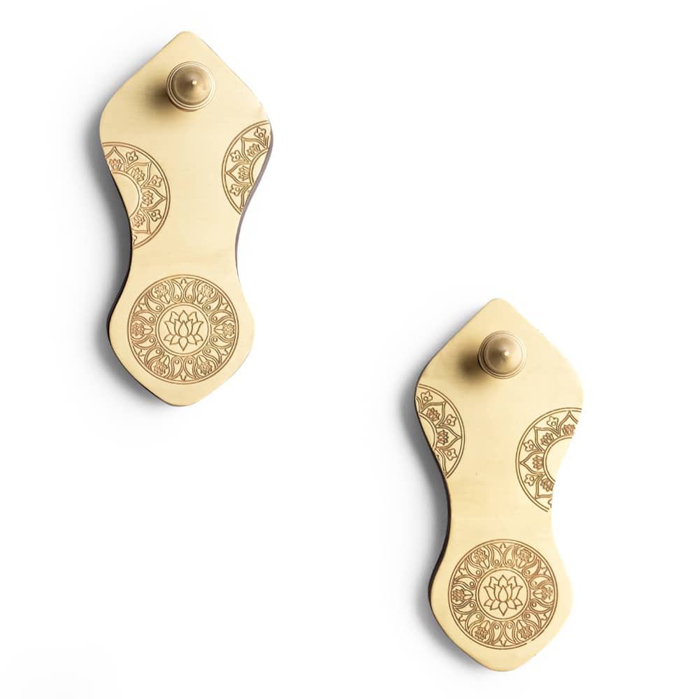 Gold Mandala Khadau Khooti Handcrafted Wall Hook with Lotus Motif