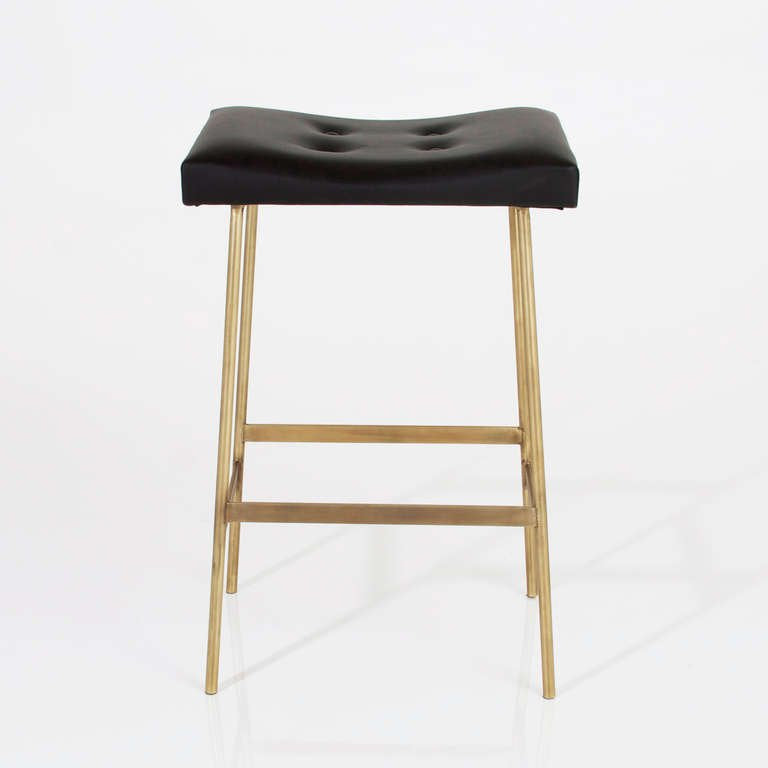 Premium Metal Leather Bunda Bar Stool - Tufted Upholstery, Custom Heights