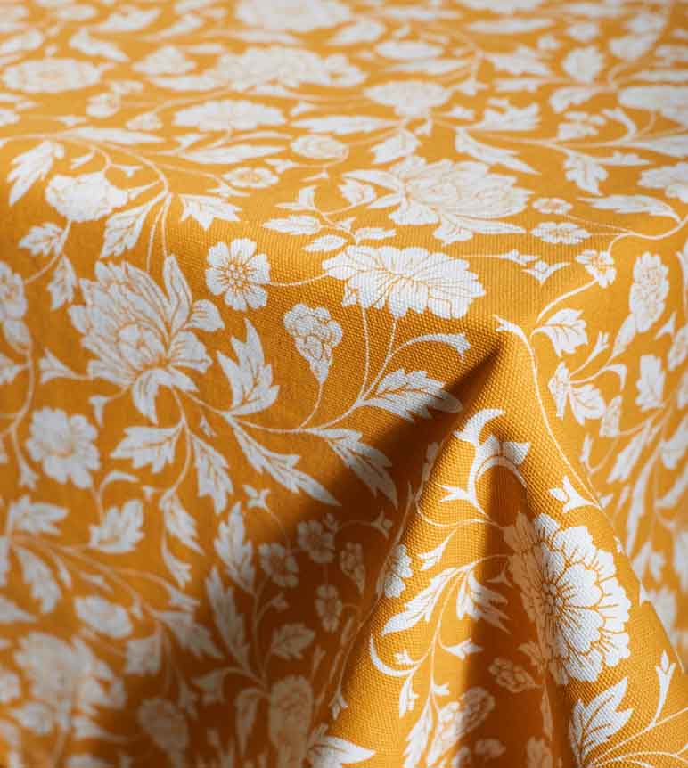 Vliving Yellow Kalamkari Premium Handcrafted Cotton Table Cover for Dining