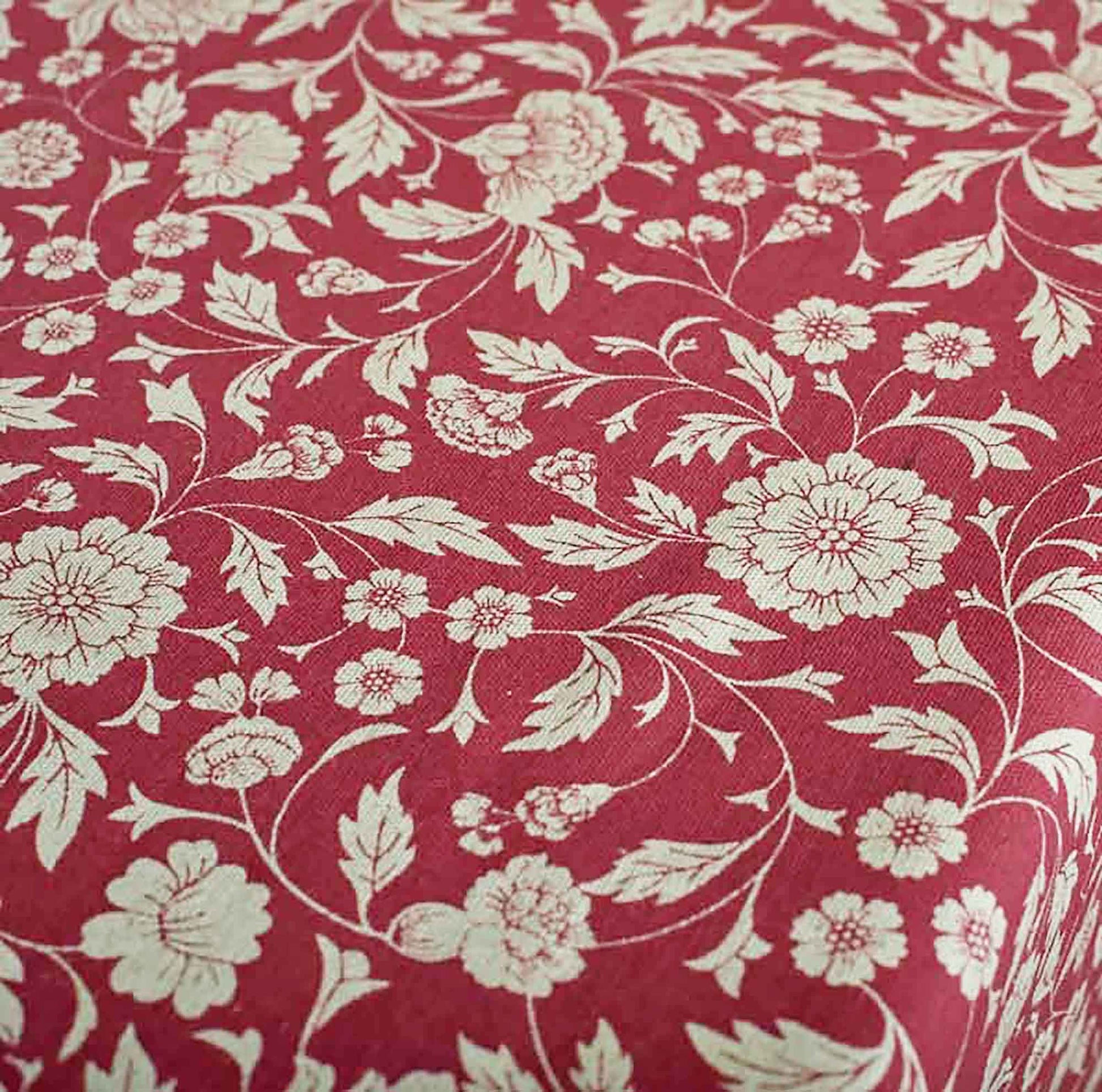Marsala Kalamkari Cotton Table Cover Handcrafted Maroon Floral Print