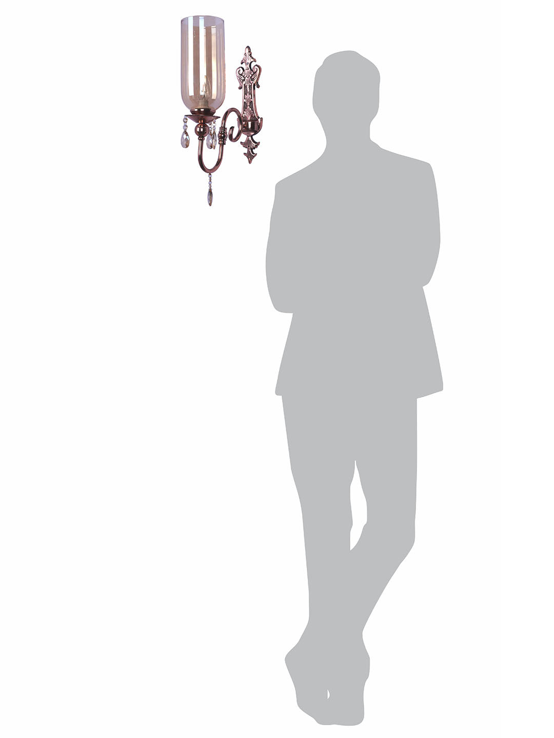 Copper Glass Mild Steel 1-Light Wall Sconce – 49.5 cm