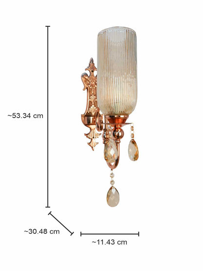 Copper Glass Mild Steel 1-Light Wall Sconce – 53.3 cm