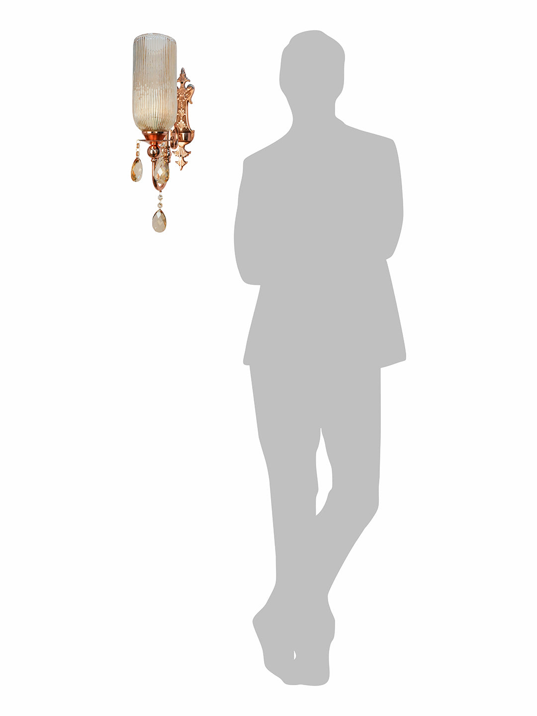 Copper Glass Mild Steel 1-Light Wall Sconce – 53.3 cm