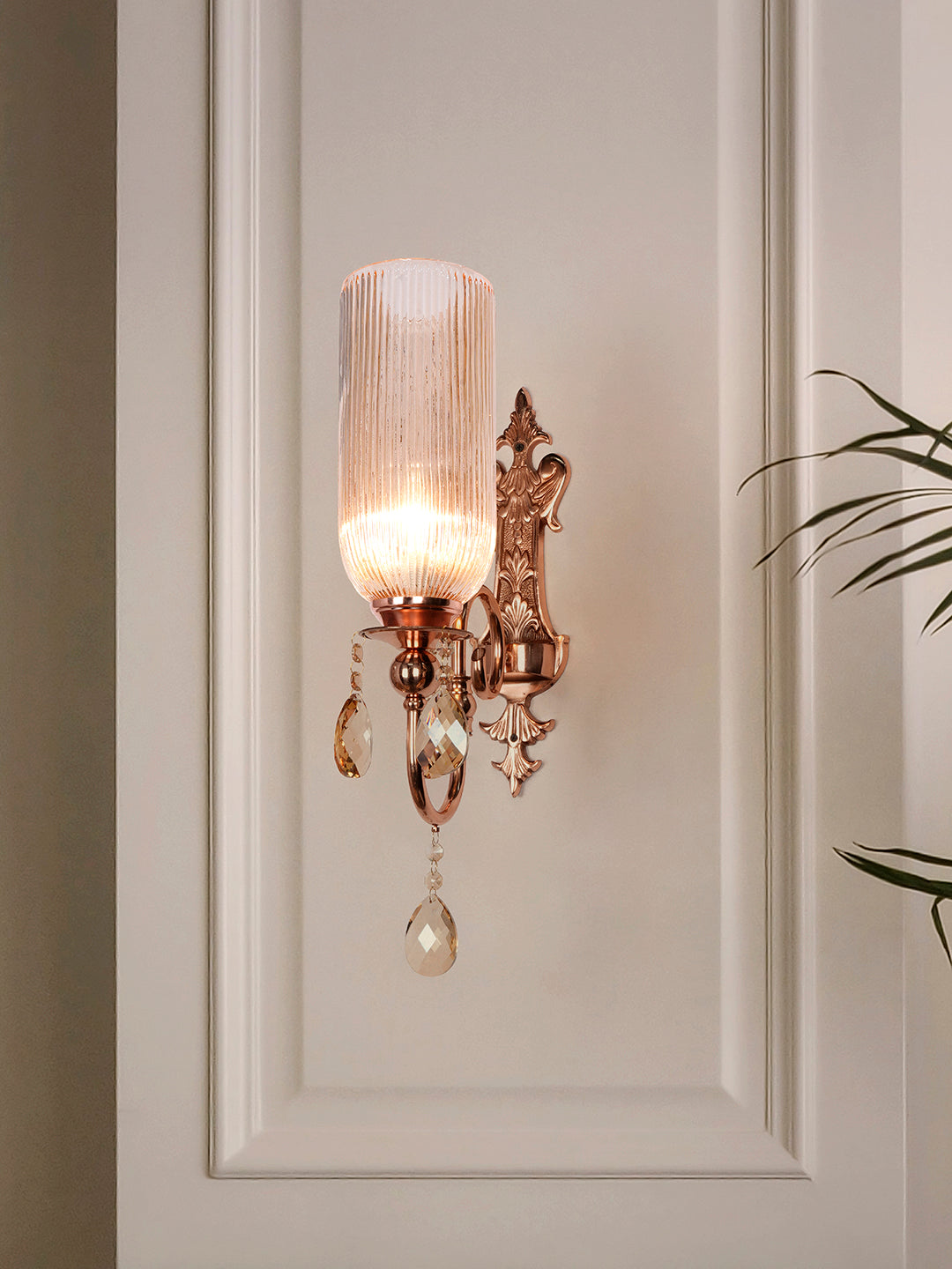 Copper Glass Mild Steel 1-Light Wall Sconce – 53.3 cm