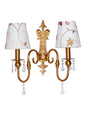 Brass Antique Fabric Aluminium 2-Light Wall Sconce – 45.7 cm