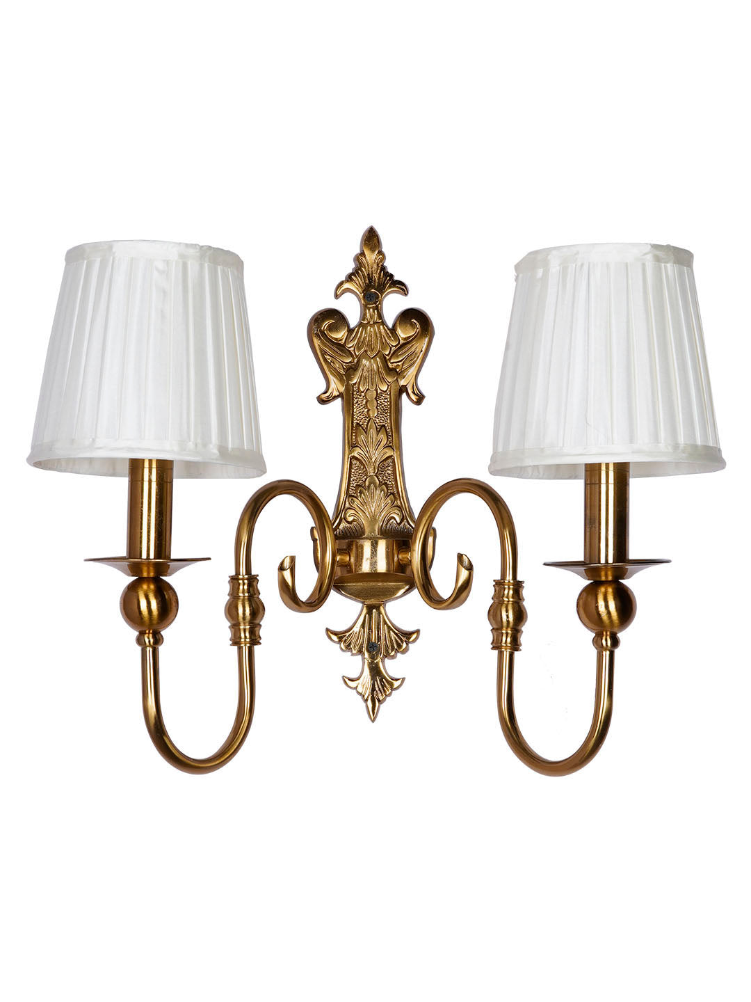 Brass Antique Fabric Mild Steel 2-Light Wall Sconce – 41.9 cm
