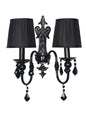 Black Fabric Mild Steel 2-Light Wall Sconce – 50.8 cm