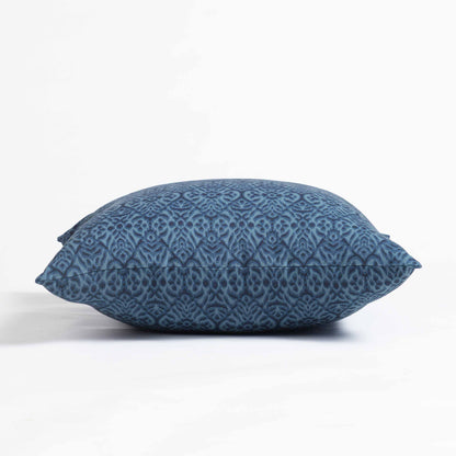 Indigo Ikat Print Reversible Cotton Duck Pillow Cover – 3 Sizes