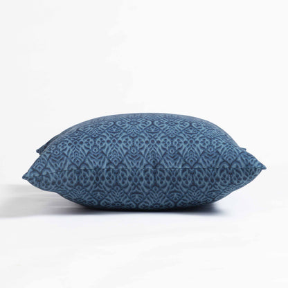 Indigo Ikat Print Cotton Duck Pillow Cover – Reversible | Sizes available