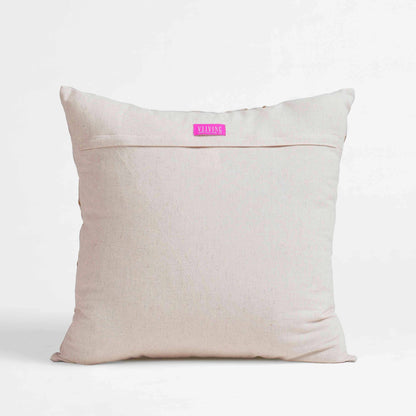 KINTSUGI Embroidered Linen Pillow Cover – 18x18 Inch, Gold & White Embroidery, Small Mend