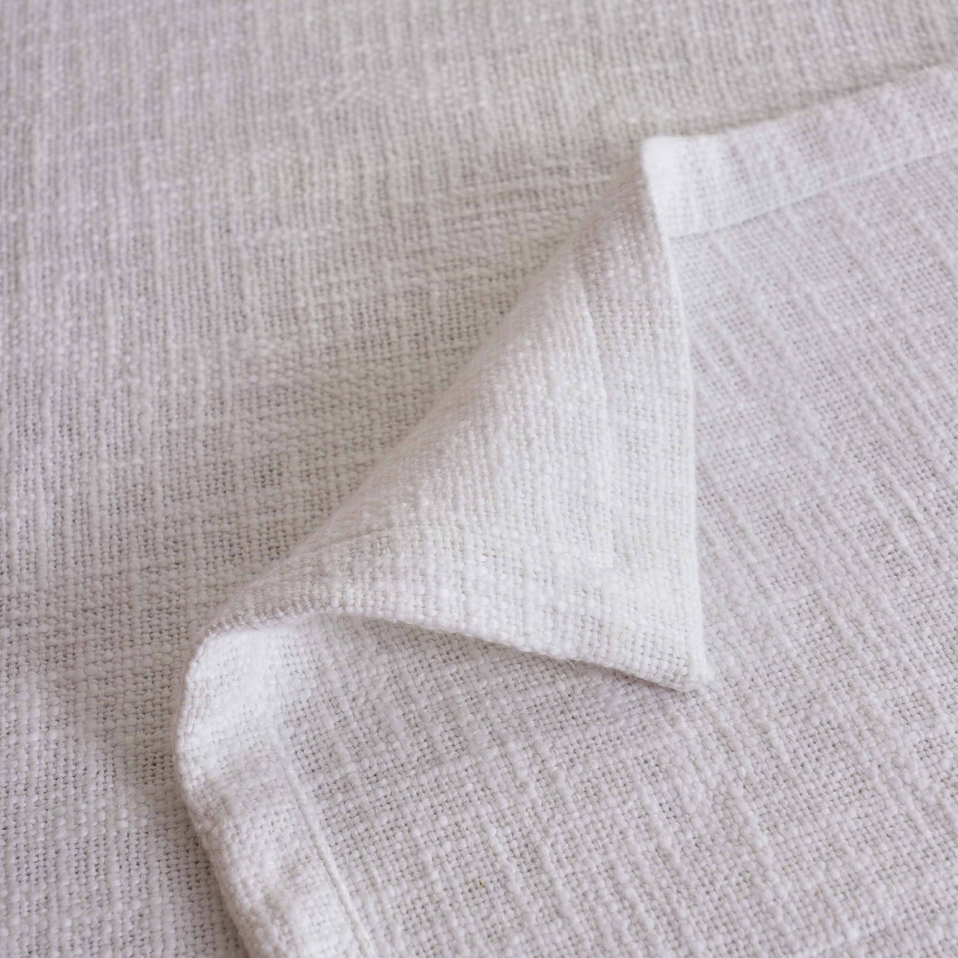 Pure Elements Premium Slub Cotton White Table Cloth – Textured Finish