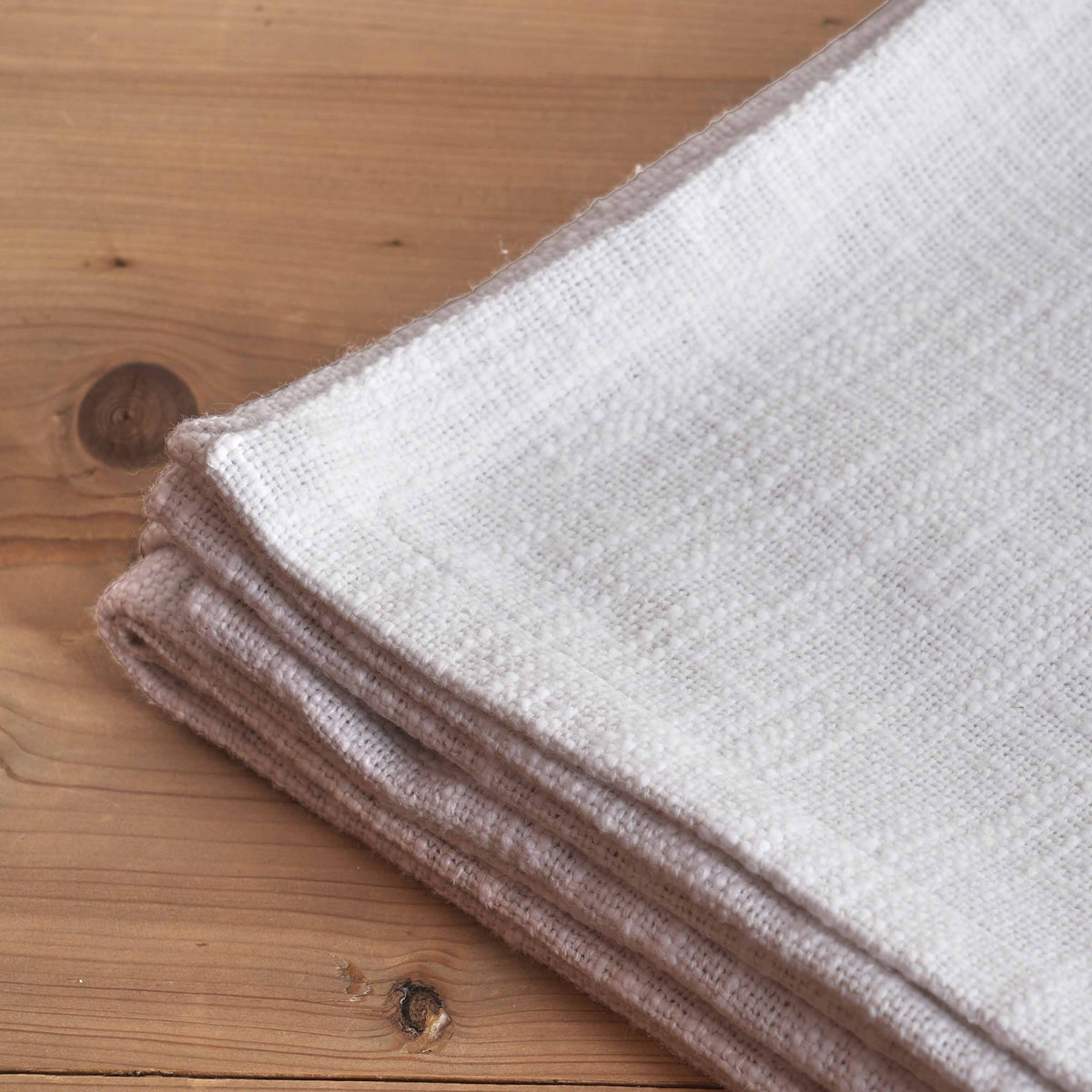 PURE ELEMENTS - Pure Slub Cotton White Table Cloth – Textured Finish | 2 Sizes