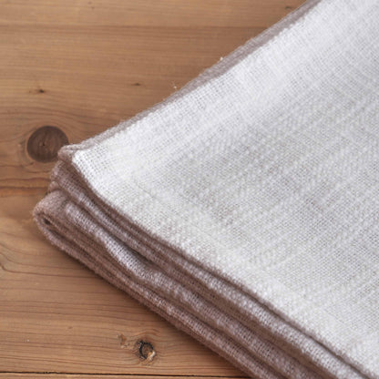 PURE ELEMENTS - Pure Slub Cotton White Table Cloth – Textured Finish | 2 Sizes
