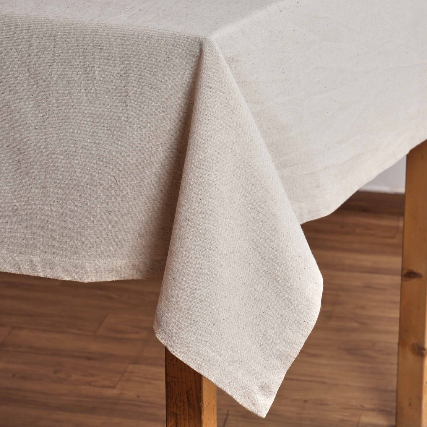 Pure Elements Cotton Flex Light Beige Table Cloth – Linen Look, Two Sizes