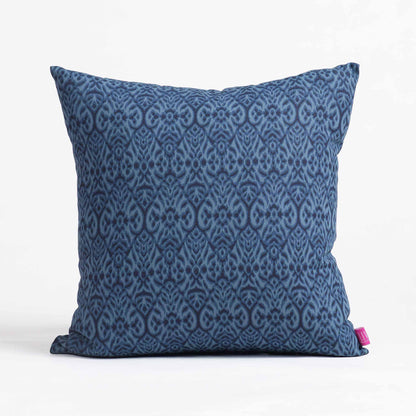 Indigo Ikat Print Reversible Cotton Duck Pillow Cover – 3 Sizes