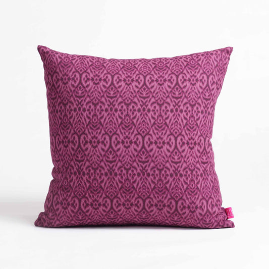 Plum Ikat Reversible Cotton Duck Pillow Cover – Premium Decorative Cushion