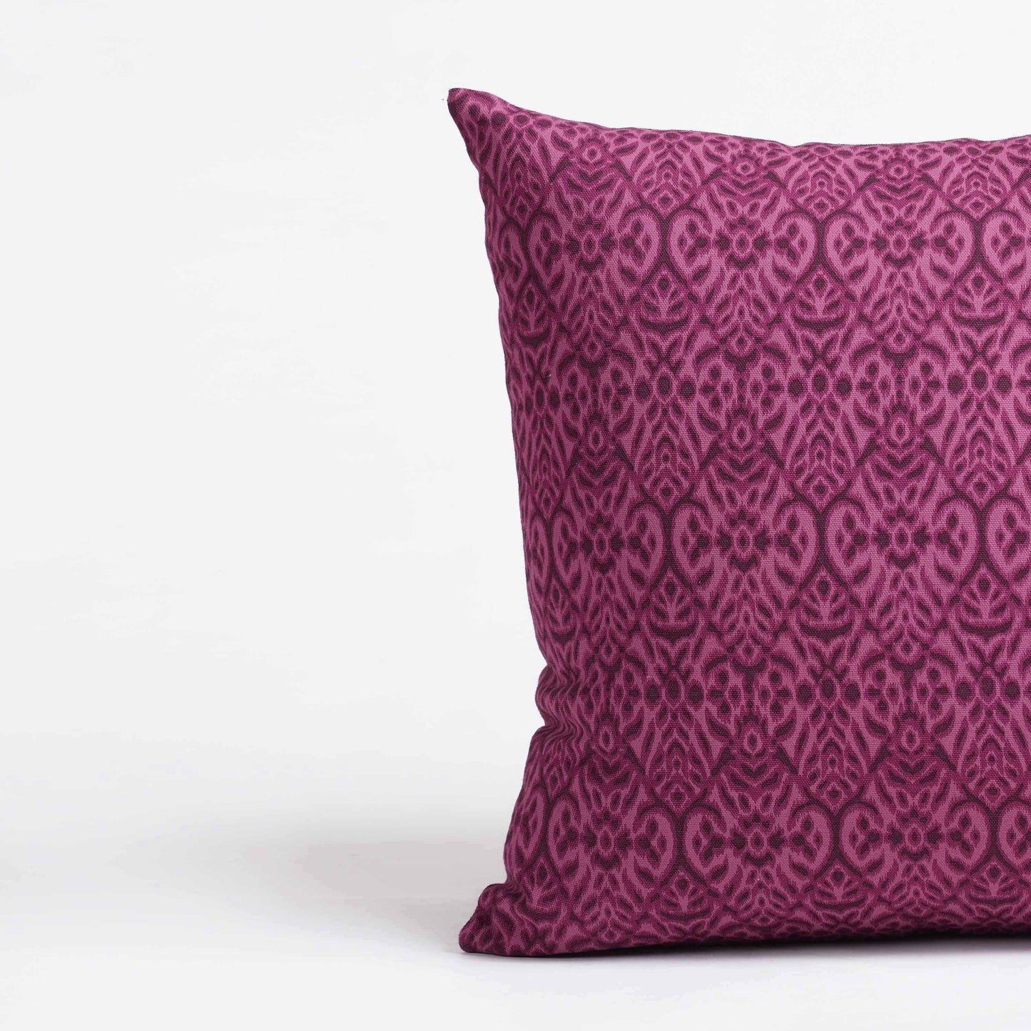 Plum Ikat Reversible Cotton Duck Pillow Cover – Premium Decorative Cushion