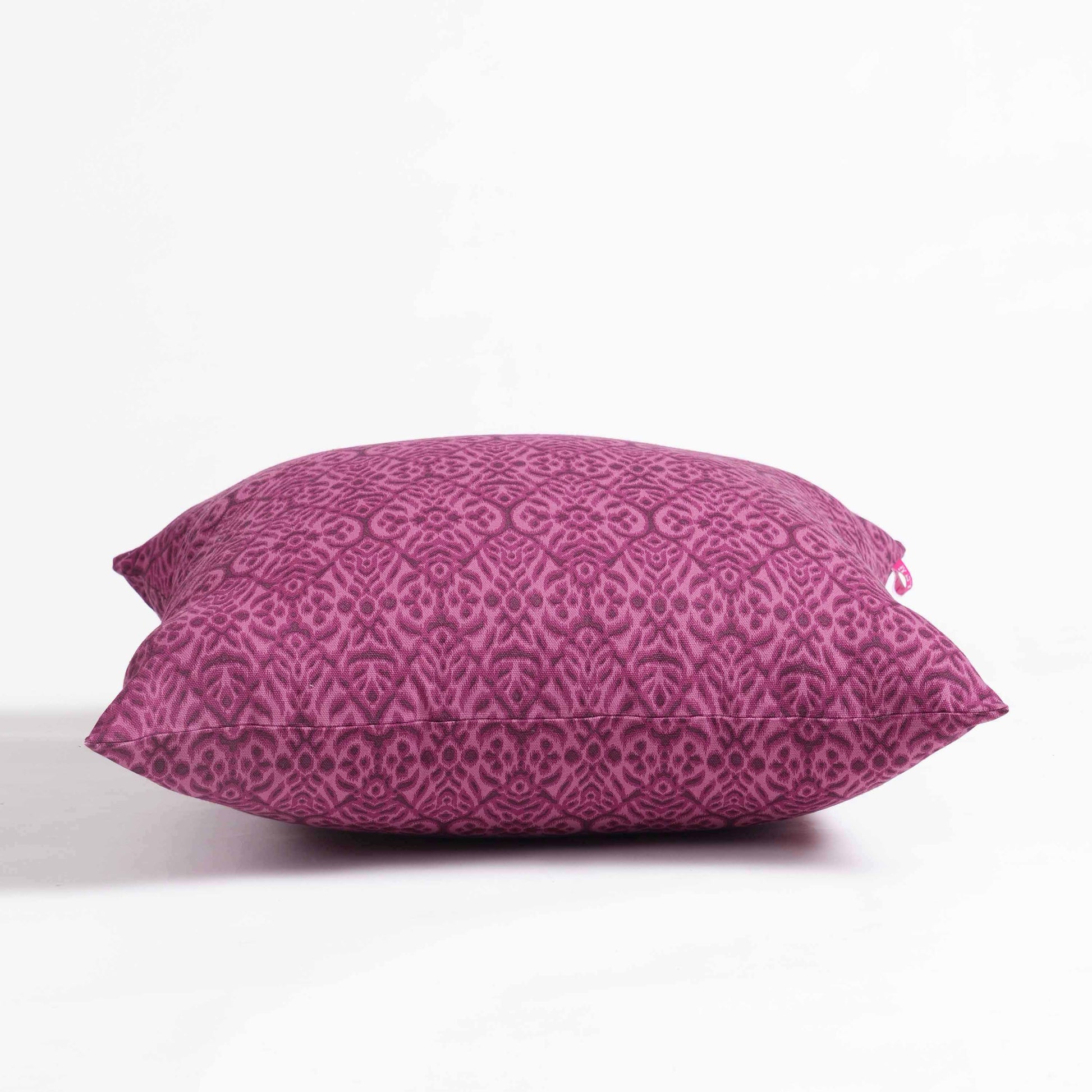 Plum Ikat Reversible Cotton Duck Pillow Cover – Premium Decorative Cushion