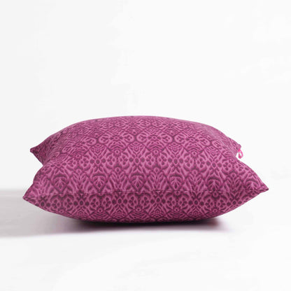 Plum Ikat Reversible Cotton Duck Pillow Cover – Premium Decorative Cushion
