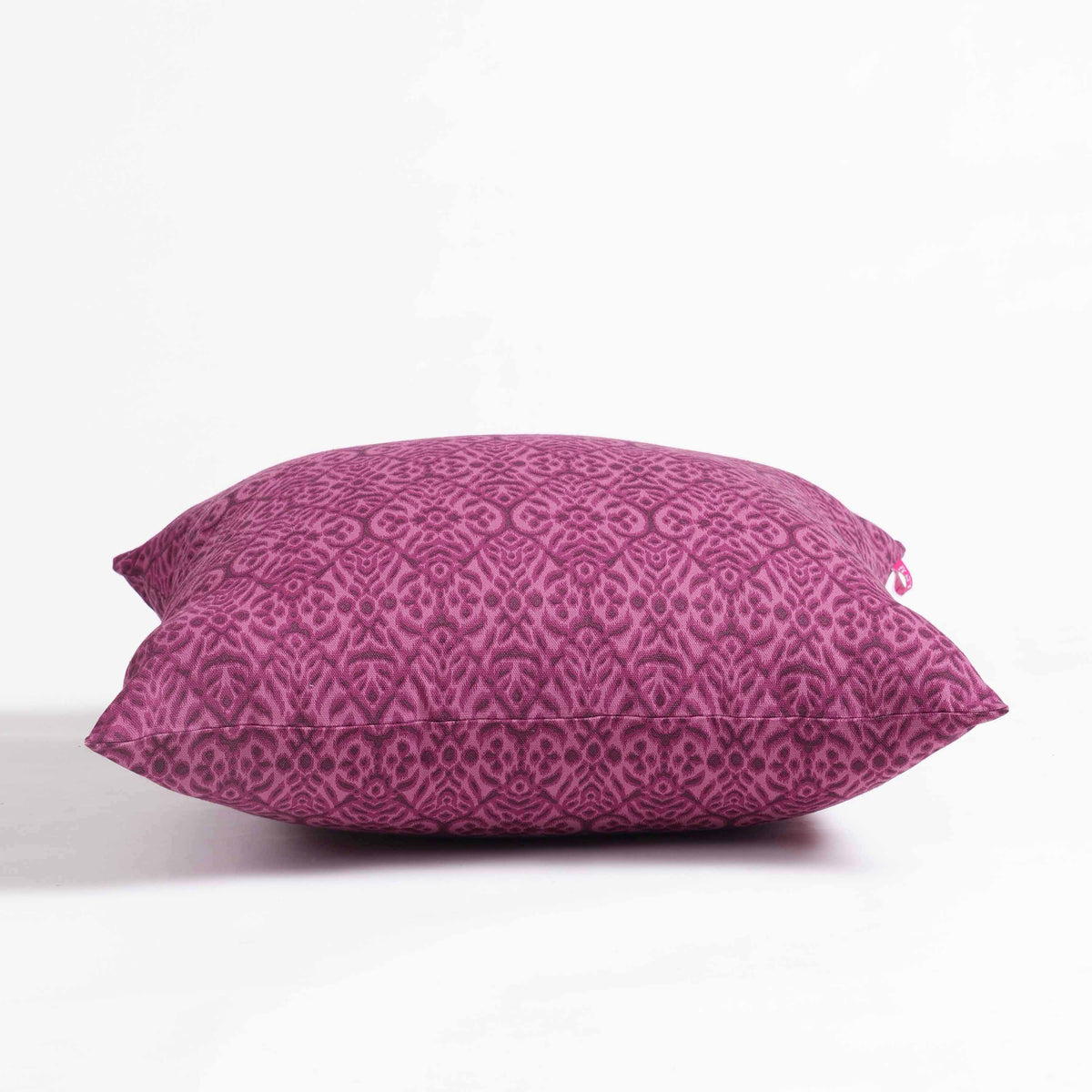 Plum Ikat Print Cotton Duck Pillow Cover – Reversible | Sizes available
