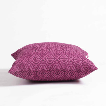 Plum Ikat Print Cotton Duck Pillow Cover – Reversible | Sizes available