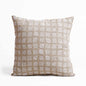 PURE ELEMENTS - Pure Linen Pillow Cover with White Rice Stitch Embroidery - Grid Pattern | 18x18 inches
