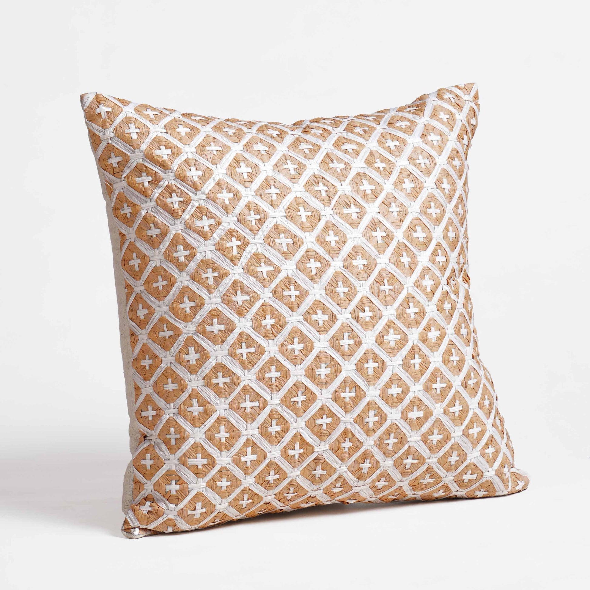 Pure Elements Hand-Interlaced Faux Raffia Pillow Cover 18x18