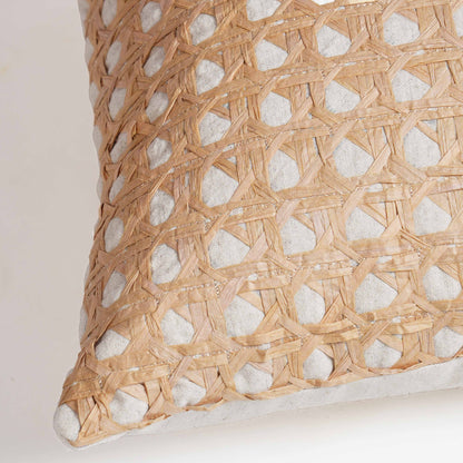 Pure Elements Luxury Hand-Interlaced Faux Raffia Pillow Cover 18x18