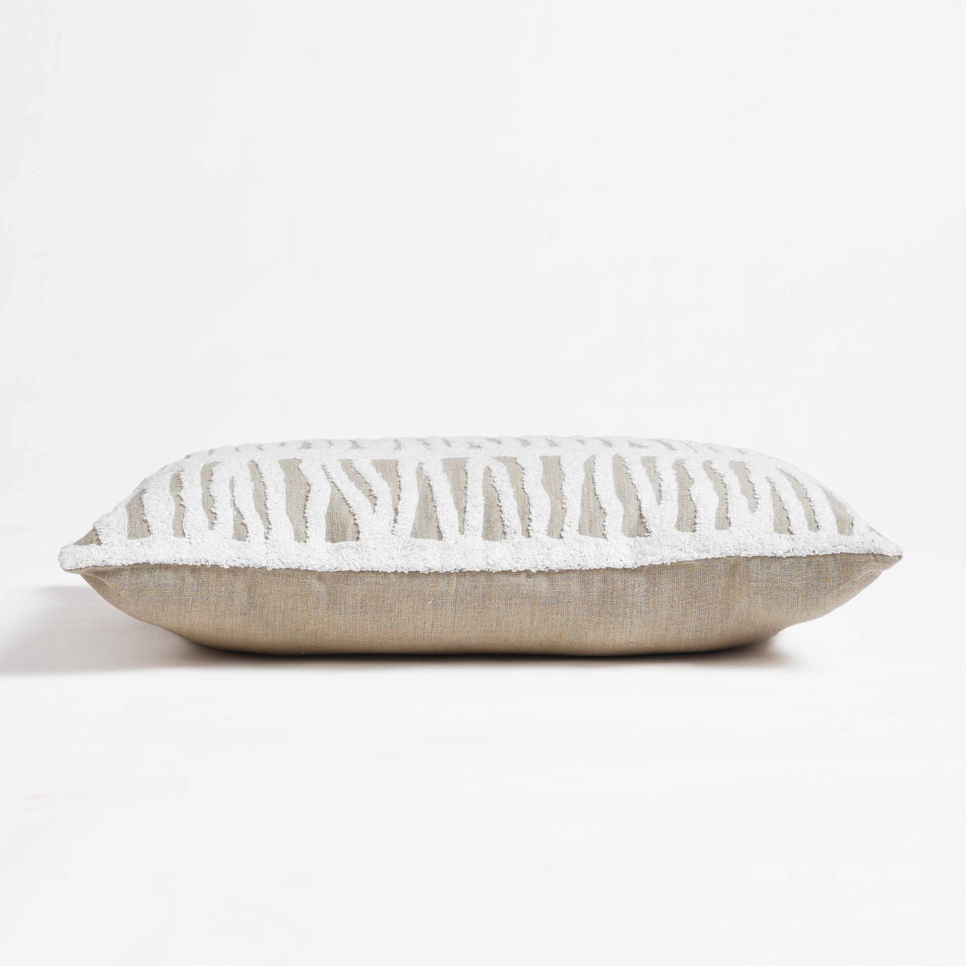 Pure Elements Linen Pillow Cover with White Aari Stripe