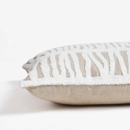 Pure Elements Linen Pillow Cover with White Aari Stripe